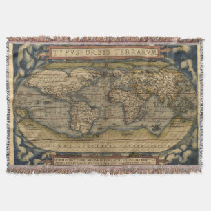 Vintage Weltkarte Afghan Decke