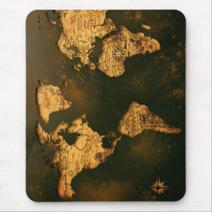 Vintage Weltkarte Antike Kartographie Kunst Mousepad