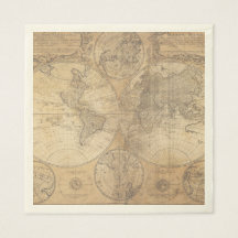 Vintage-Weltkarte-Baby-Shower-Kollektion Serviette