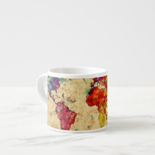 Vintage Weltkarte Espressotasse