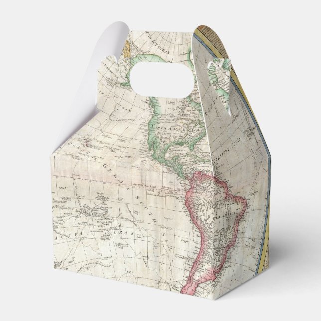 Vintage WELTKARTE Geschenkschachtel (Rückseite)