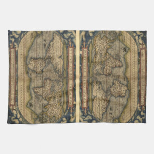 Vintage Weltkarte Geschirrtuch