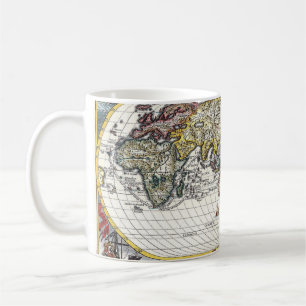 Vintage Weltkarte Globus Skizze Tasse