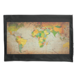 Vintage Weltkarte Kissenbezug