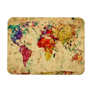 Vintage Weltkarte Magnet