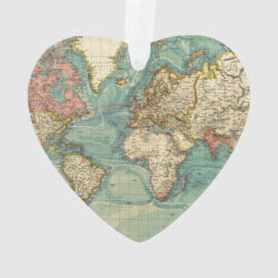 Vintage Weltkarte Ornament