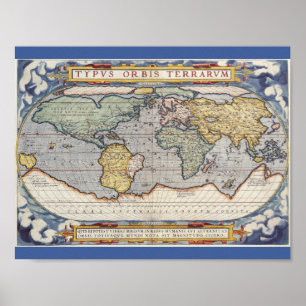 Vintage Weltkarte Poster