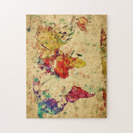 Vintage Weltkarte Puzzle