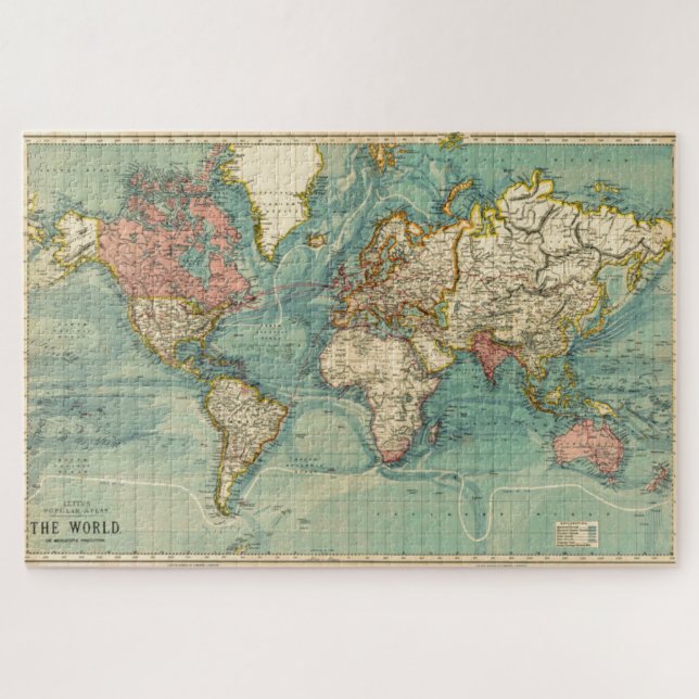 Vintage Weltkarte Puzzle (Horizontal)