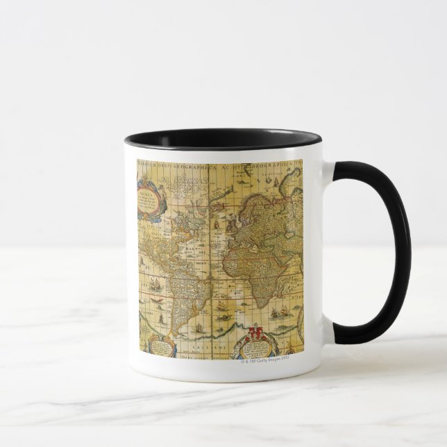 Vintage Weltkarte Tasse (Rechts)