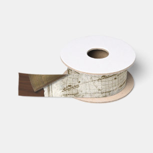 Vintage Weltkarte und -werkzeuge Satinband