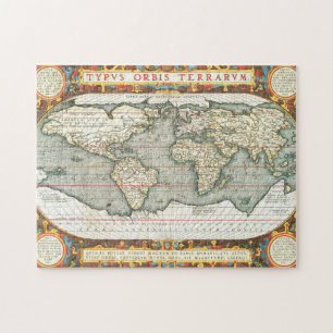 Vintage Weltkarte von Abraham Ortelius 1587-1595 Puzzle