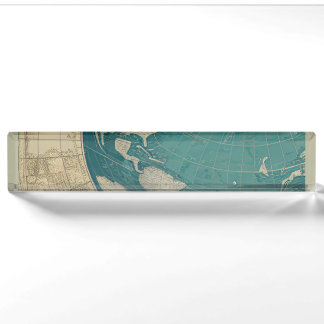 Vintage Weltkarte von CallisC Namensplakette