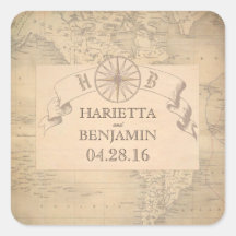 Vintage Weltkarten-Adventure und Reisen-Hochzeit