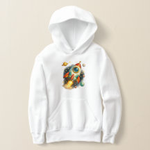 Vintage-Weltraum-Raketen-Schiff-Kinder-Hoodie