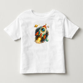 Vintage-Weltraum-Raketen-Schiff-Kinder-T-Shirt  Kleinkind T-shirt