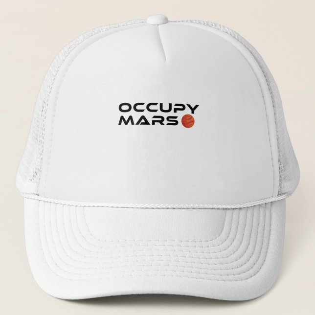 Vintage Weltraumastronomie Occupy-Mars-Geschenk Truckerkappe (Vorderseite)