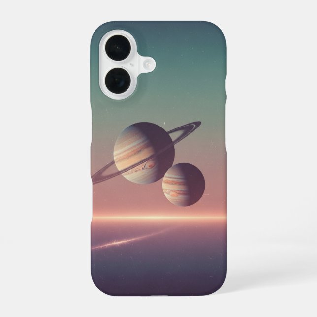 Vintage Weltraumhorizont iPhone 16 Hülle (Rückseite)