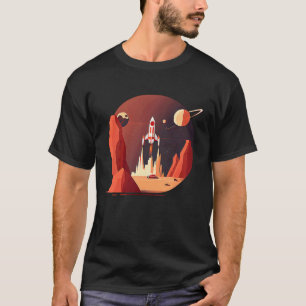 Vintage Weltraumwissenschaft Mars Fiktion Geek Sol T-Shirt