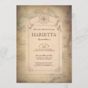 Vintage Weltreise-Karten-Forscher-Baby-Dusche Einladung