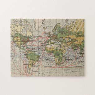 Vintage-Weltsegelroutenkarte (1914) Puzzle