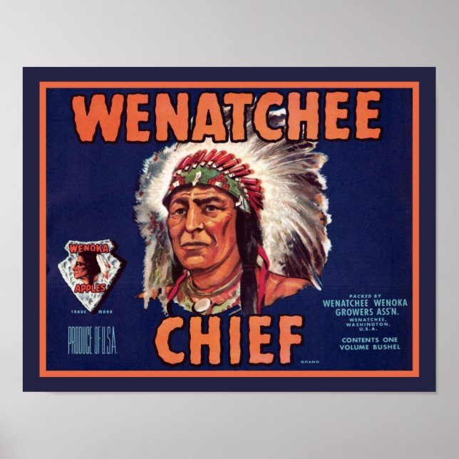 Vintage Wenatchee Hauptäpfelwerbung Poster (Vorne)