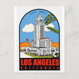 Vintage-Werbeanzeige des Rathauses von Los Angeles Postkarte