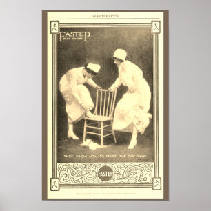 Vintage-Werbeanzeige für Krankenschwesternschuhe Poster