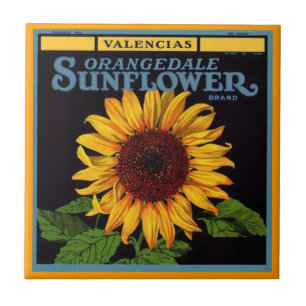 Vintage-Werbeanzeige Sunflower-Marke Obstkisten-Et Fliese