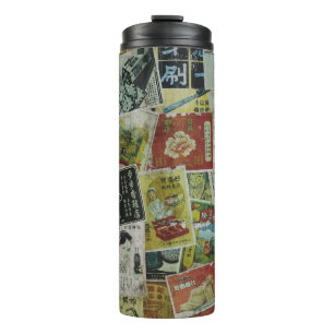 Vintage-Werbebildwand in Hongkong. Thermosbecher