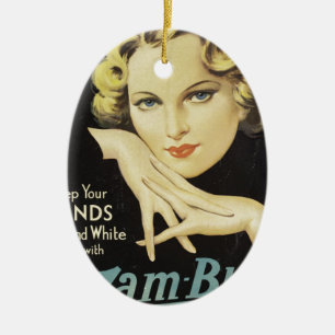 Vintage Werbecreme Blond Hair Keramikornament