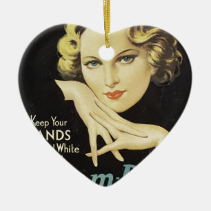 Vintage Werbecreme Blond Hair Keramikornament
