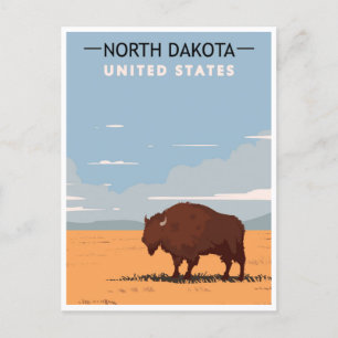 vintage Werbegrafik aus North Dakota Gruß aus Postkarte