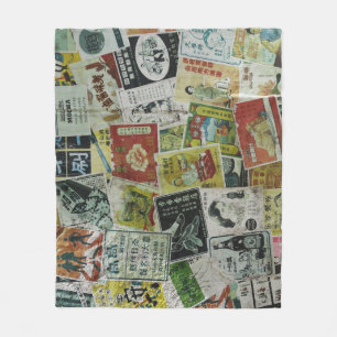 Vintage Werbemauer in Hongkong. Fleecedecke
