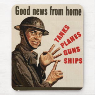Vintage-Werbeplakat aus dem Zweiten Weltkrieg Mousepad