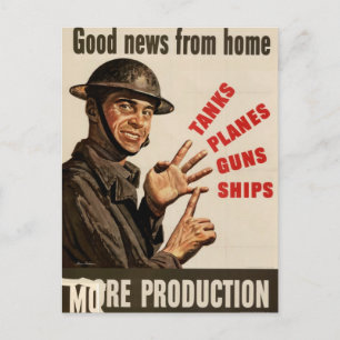 Vintage-Werbeplakat aus dem Zweiten Weltkrieg Postkarte