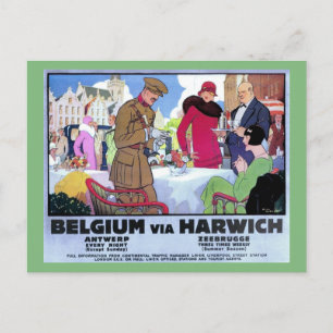 Vintage-Werbeplakat für Belgien aus den 1920er Jah Postkarte
