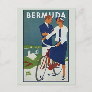 Vintage-Werbeplakat für Bermuda-Reisen Karte