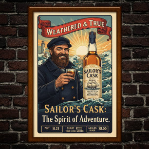 Vintage-Werbeplakat für Bourbon 'Sailor's Cask' Poster