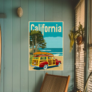 Vintage-Werbeplakat für Kalifornien mit Woody Poster