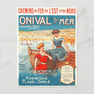 Vintage-Werbeplakat für Reisen Postkarte