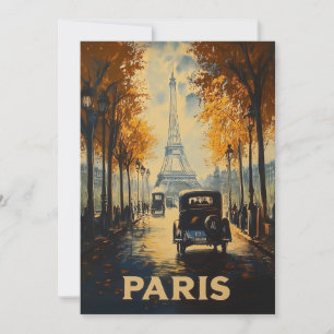 Vintage Werbeplakat Paris Reise 1930er Jahre Eiffe Einladung