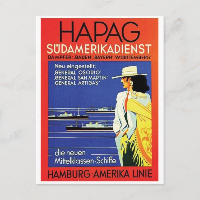 Vintage-Werbeplakat-Postkarte Postkarte (Vorderseite)