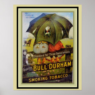 Vintage-Werbeposter - Bull Durham Rauchtabak Poster