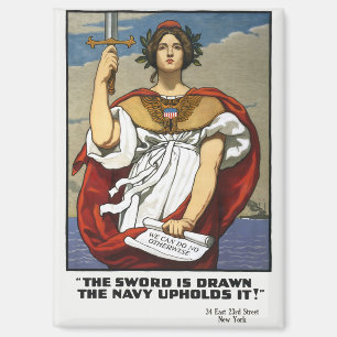 Vintage-Werbeposter der Marine aus dem Ersten Welt Magnet