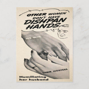 Vintage-Werbepostkarte für Dishpan Hands Postkarte