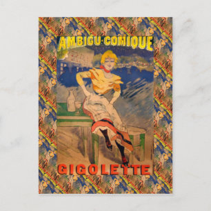 Vintage Werbung, Ambigu Comique, Gigolette Postkarte