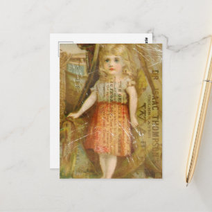 Vintage-Werbung-Collage Kind Grunge Postkarte