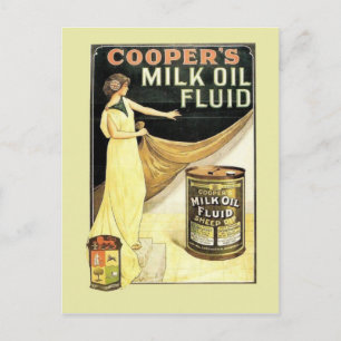 Vintage-Werbung, Coopers Milchöl-Fluid Postkarte