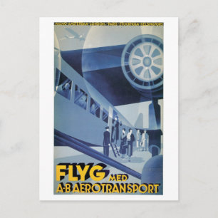 Vintage-Werbung der schwedischen Fluggesellschaft Postkarte
